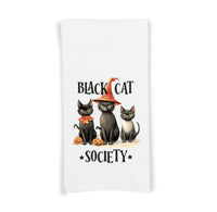 Retro Black Cat Halloween Set of 3 Flour Sack Kitchen Tea Hand Towels Fall Home Decor Party Decorations