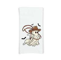 Ghost Cowboy Western Halloween Hand Towel Flour Sack Kitchen Tea Towels Fall Home Decor for Women Men