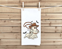 Ghost Cowboy Western Halloween Hand Towel Flour Sack Kitchen Tea Towels Fall Home Decor for Women Men