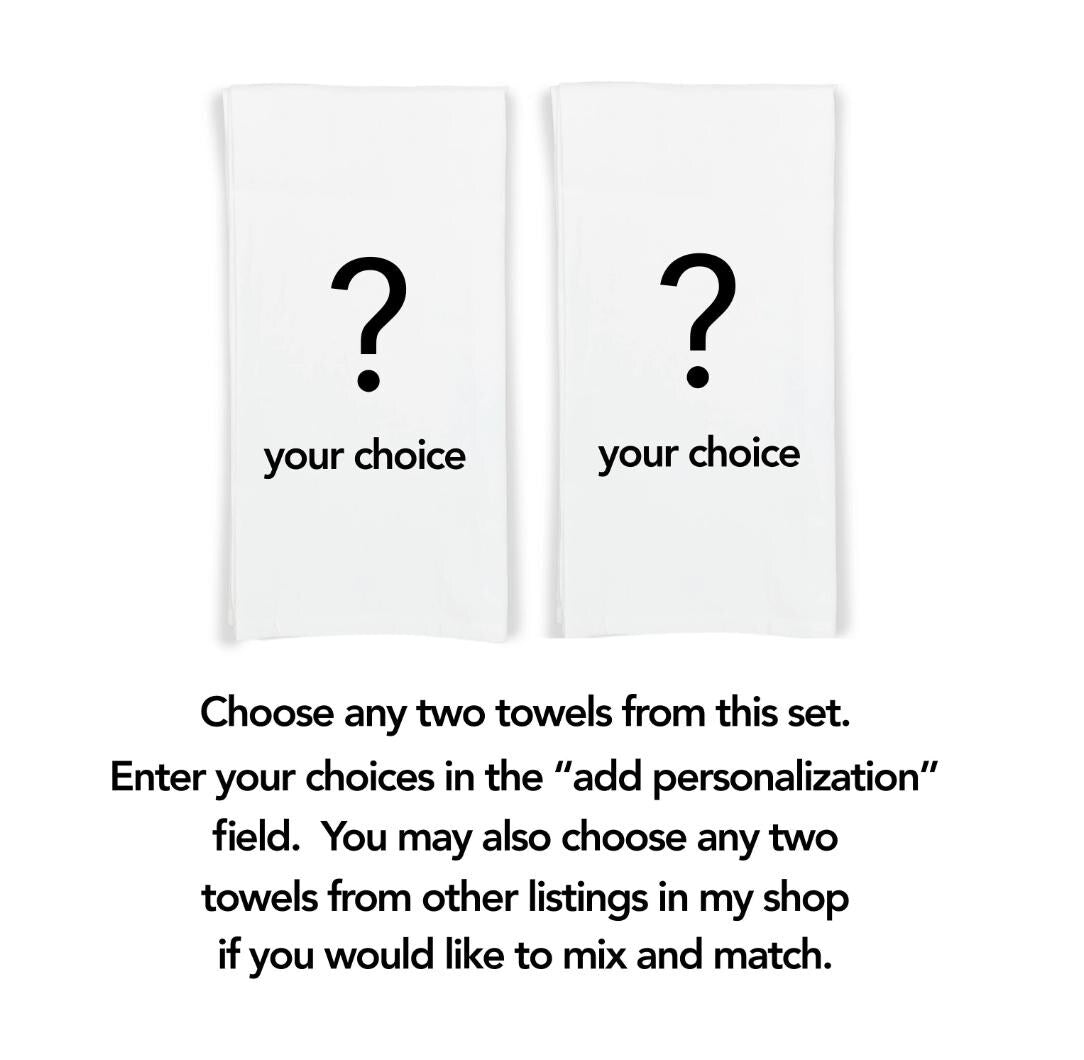 Italian Food Ingredients Kitchen Towel Set of 10 Garlic, Basil, Tomatoes, Mozzarella, Parmesan, Pasta, Porcini, Balsamic, Oregano, Olive Oil