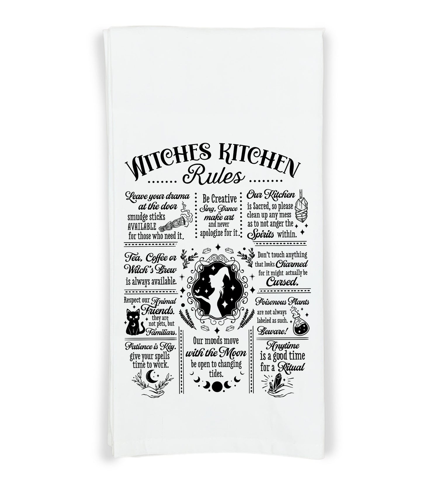 Witches Kitchen Flour Sack Kitchen Towels Witch Birthday Christmas Housewarming Hostess Halloween Gift for Witchy Women and Men