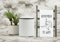 Remember to Wipe Bathroom Hand Towel with Hanging Loop Funny Cute Guest Bath Decor Housewarming Hostess Mothers Day Cat Lover Gift