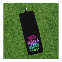 I Know I Play Like a Girl Try to Keep Up Disc Golf Tri-fold Golf Towel w/ Clip 100% Microfiber Waffle Weave Gift for Women Mom Daughter