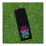 I Know I Play Like a Girl Try to Keep Up Disc Golf Tri-fold Golf Towel w/ Clip 100% Microfiber Waffle Weave Gift for Women Mom Daughter