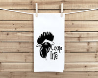Coop Life and Rise and Shine Mother Cluckers Set of 2 Funny Farmhouse Kitchen Tea Towels Home Decor Housewarming Gift Idea for Women Men