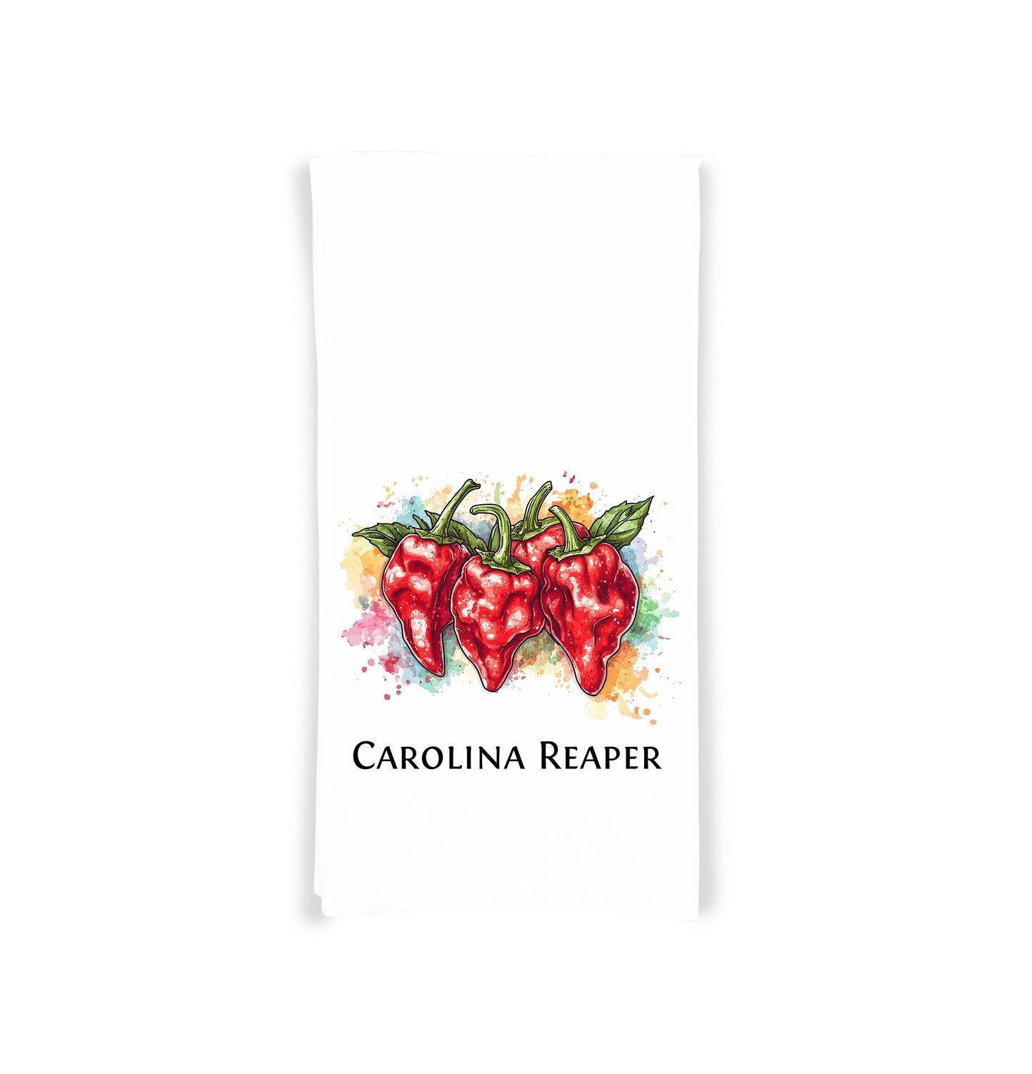 Hot Peppers Kitchen Towel Set of 8 - Habanero, Thai Chili, Ghost Pepper, Carolina Reaper, Scotch Bonnet, Cayenne, Jalapeno, Serrano