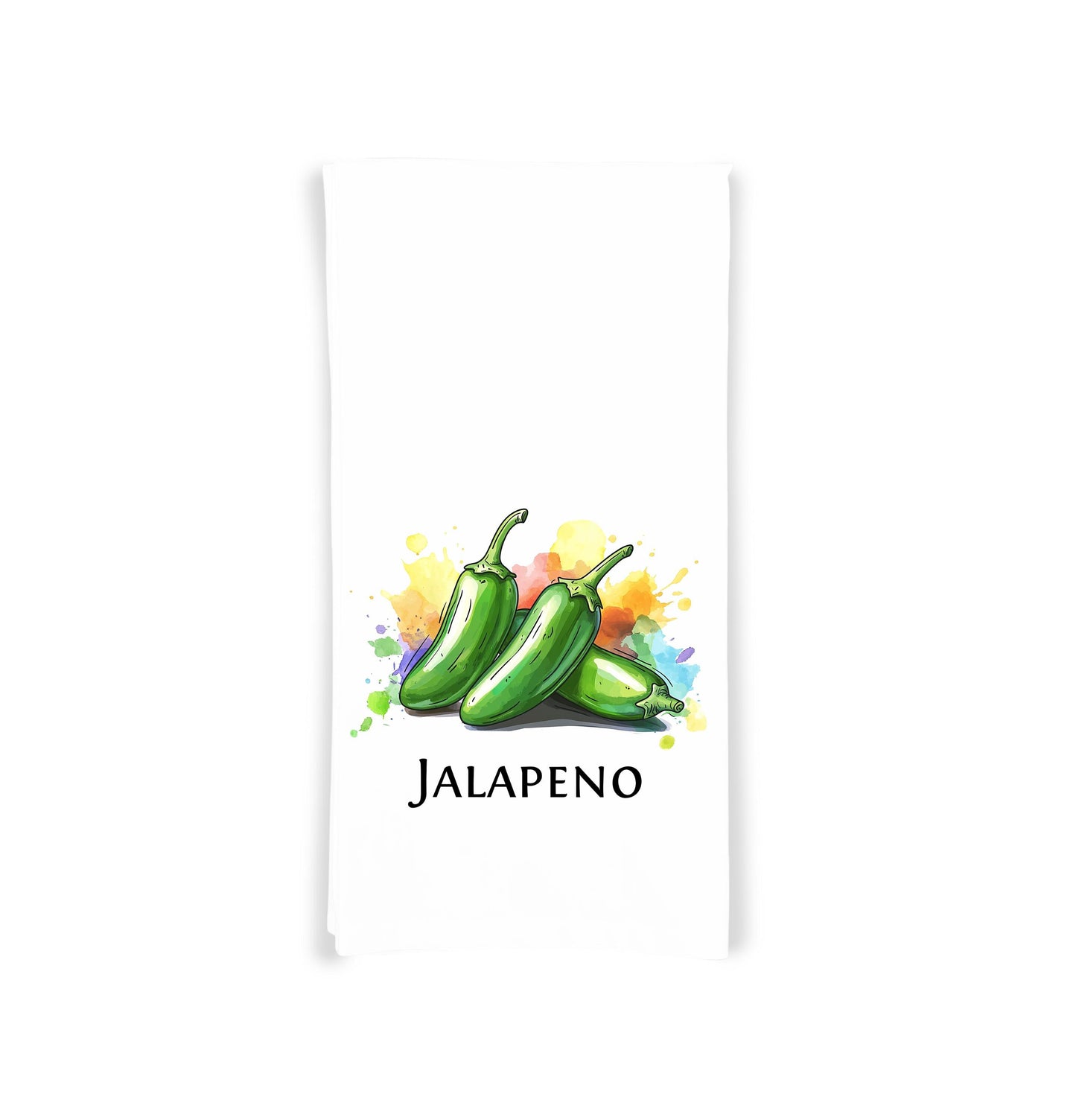 Hot Peppers Kitchen Towel Set of 8 - Habanero, Thai Chili, Ghost Pepper, Carolina Reaper, Scotch Bonnet, Cayenne, Jalapeno, Serrano