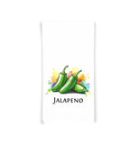 Hot Peppers Kitchen Towel Set of 8 - Habanero, Thai Chili, Ghost Pepper, Carolina Reaper, Scotch Bonnet, Cayenne, Jalapeno, Serrano