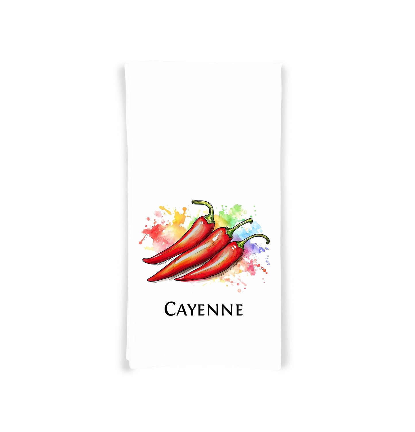 Hot Peppers Kitchen Towel Set of 8 - Habanero, Thai Chili, Ghost Pepper, Carolina Reaper, Scotch Bonnet, Cayenne, Jalapeno, Serrano