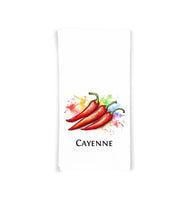 Hot Peppers Kitchen Towel Set of 8 - Habanero, Thai Chili, Ghost Pepper, Carolina Reaper, Scotch Bonnet, Cayenne, Jalapeno, Serrano