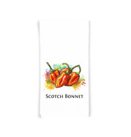 Hot Peppers Kitchen Towel Set of 8 - Habanero, Thai Chili, Ghost Pepper, Carolina Reaper, Scotch Bonnet, Cayenne, Jalapeno, Serrano