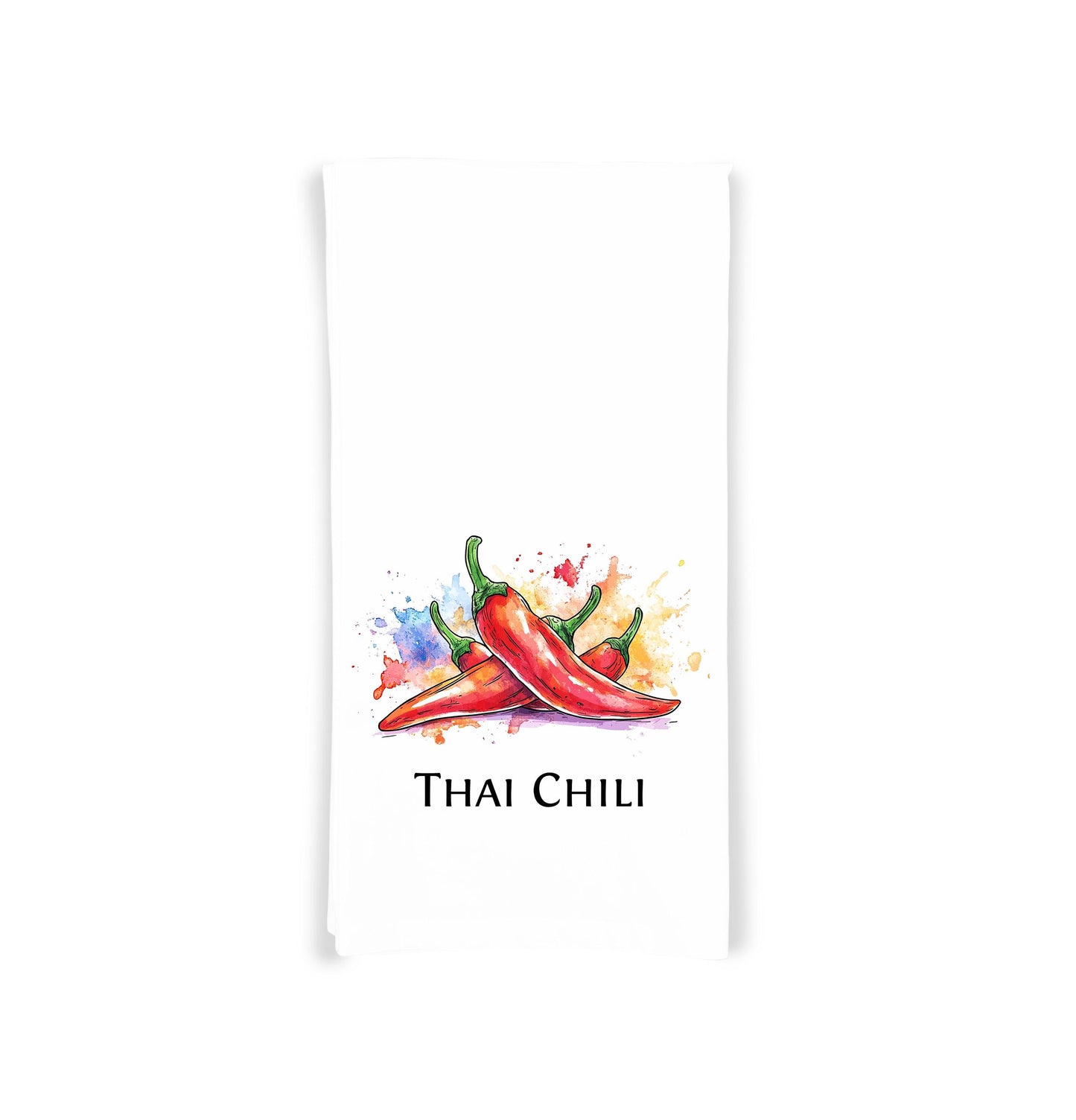 Hot Peppers Kitchen Towel Set of 8 - Habanero, Thai Chili, Ghost Pepper, Carolina Reaper, Scotch Bonnet, Cayenne, Jalapeno, Serrano
