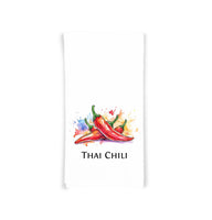 Hot Peppers Kitchen Towel Set of 8 - Habanero, Thai Chili, Ghost Pepper, Carolina Reaper, Scotch Bonnet, Cayenne, Jalapeno, Serrano