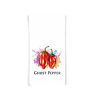 Hot Peppers Kitchen Towel Set of 8 - Habanero, Thai Chili, Ghost Pepper, Carolina Reaper, Scotch Bonnet, Cayenne, Jalapeno, Serrano