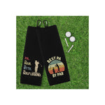 Pa the Man the Myth the Golf Legend and Best Pa by Par Set of 2 Tri-fold Golf Towel w/ Clip 100% Microfiber Waffle Weave Gift for Men