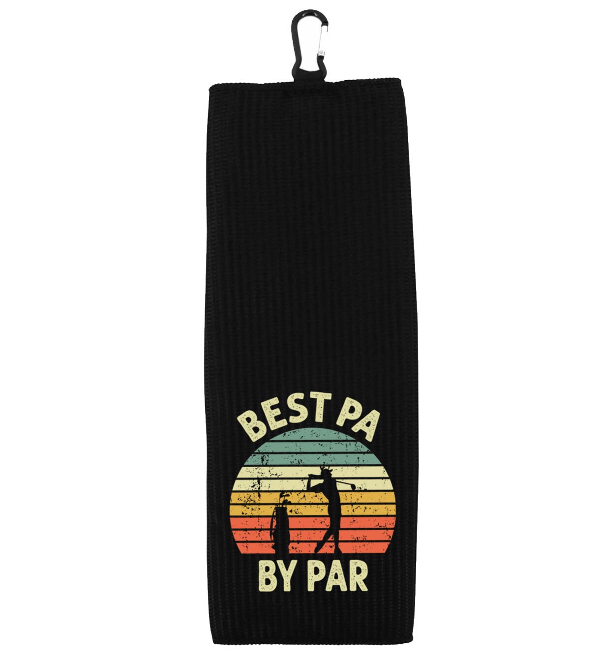 Pa the Man the Myth the Golf Legend and Best Pa by Par Set of 2 Tri-fold Golf Towel w/ Clip 100% Microfiber Waffle Weave Gift for Men