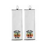 Best Papi By Par Tri-fold Golf Towel with Clip 100% Microfiber Waffle Weave Black White Gift Idea for Golfer Men Grandpa Dad