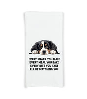 Bernese Mountain Dog Every Snack You Make Every Meal You Bake Flour Sack Kitchen Towel Funny Peeking Dog Dish Cloth Birthday Christmas Gift