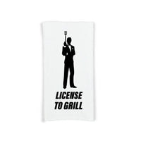 License to Grill Funny Grilling Towel for Men Flour Sack BBQ Grill Birthday Father's Day Christmas Gift Idea for Dad Husband Grandpa Him
