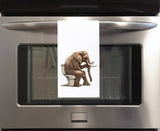 Elephant on the Toilet with Phone Flour Sack Kitchen Towel Funny Dish Cloth Housewarming Hostess Birthday Christmas Gift