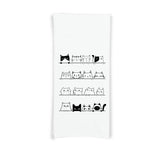 Rows of Cats Flour Sack Kitchen Towel with Hanging Loop Funny Cute Dish Cloth Housewarming Hostess Mothers Day Cat Lover Gift