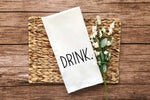 Drink Hand Towel Minimalist Black and White Flour Sack Dish Towel Kitchen Decor Hand Towel Easter Thanksgiving Gift