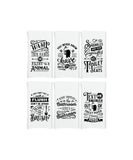 Set of 6 Funny Bathroom Hand Towels - Flour Sack Towel Gift Set - Housewarming Hostess Birthday Christmas Mothers Day Gift for Women Men