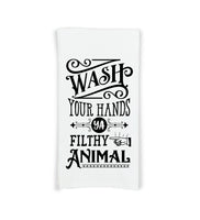 Set of 6 Funny Bathroom Hand Towels - Flour Sack Towel Gift Set - Housewarming Hostess Birthday Christmas Mothers Day Gift for Women Men