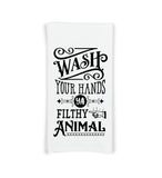 Set of 6 Funny Bathroom Hand Towels - Flour Sack Towel Gift Set - Housewarming Hostess Birthday Christmas Mothers Day Gift for Women Men
