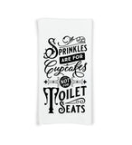 Set of 6 Funny Bathroom Hand Towels - Flour Sack Towel Gift Set - Housewarming Hostess Birthday Christmas Mothers Day Gift for Women Men