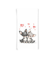 Chihuahua Tea Towel, 27x27 Flour Sack Hand Towel, Valentine's Day Birthday Mother's Day Christmas Gift Idea for Chihuahua Dog Lover