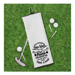 Some Grandpas Take Naps Real Grandpas Play Golf Then Take a Nap Tri-fold White Golf Towel w/ Clip 100% Microfiber Waffle Weave Gift for Men