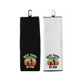 Best Pappy By Par Tri-fold Golf Towel with Clip 100% Microfiber Waffle Weave Black White Gift Idea for Golfer Men Grandpa Dad