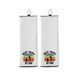 Best Pappy By Par Tri-fold Golf Towel with Clip 100% Microfiber Waffle Weave Black White Gift Idea for Golfer Men Grandpa Dad