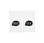 Boo and Eek Kitchen Towels Set of 2 Flour Sack Hand Tea Towels Halloween Home Decor Party Decorations
