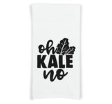 Oh Kale No Flour Sack Kitchen Towel with Hanging Loop Funny Vegetable Pun Cute Farmhouse Dish Cloth Housewarming Hostess Mothers Day Gift