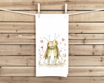 Two Crickets in Love Flour Sack Cotton Tea Towel, Cute Bug Couple, Valentine's Day Birthday Mother's Day Christmas Gift Idea for Bug Lover
