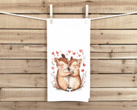 Chipmunk Tea Towel, 27x27 Flour Sack Hand Towel, Valentine's Day Birthday Mother's Day Christmas Gift Idea for Chipmunk Lovers