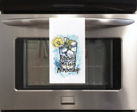 Renewed My Gin Membership Flour Sack Kitchen Towel Funny Bar Dish Cloth Cockail Party Hostess Housewarming Birthday Christmas Gift Idea