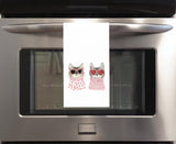 Two Cool Cats Valentine Cats Flour Sack Cotton Hand Towel Cat Lover Valentine's Day Birthday Mother's Day Christmas Gift Idea