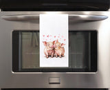 Pig Couple Flour Sack Cotton Tea Towel Valentine's Day Birthday Mother's Day Christmas Pig Lover Gift Idea