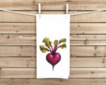 Heart Shaped Beet 100% Cotton Flour Sack Kitchen Towel, Birthday Mother's Day Christmas Valentine's Day Gift Idea for Vegetable Lover