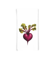 Heart Shaped Beet 100% Cotton Flour Sack Kitchen Towel, Birthday Mother's Day Christmas Valentine's Day Gift Idea for Vegetable Lover