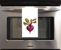 Heart Shaped Beet 100% Cotton Flour Sack Kitchen Towel, Birthday Mother's Day Christmas Valentine's Day Gift Idea for Vegetable Lover