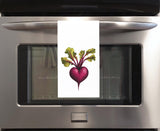 Heart Shaped Beet 100% Cotton Flour Sack Kitchen Towel, Birthday Mother's Day Christmas Valentine's Day Gift Idea for Vegetable Lover
