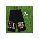 Poppy the Man the Myth the Golf Legend and Best Poppy by Par Set of 2 Tri-fold Golf Towel w/ Clip 100% Microfiber Waffle Weave Gift for Men