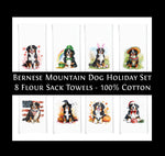 Bernese Mountain Dog Holiday Kitchen Towel Set of 8 Valentine St Patricks Day Cinco de Mayo Easter 4th July Halloween Thanksgiving Christmas