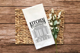 Kitchen Conversion & Meat Temperature Chart Hand Towel with Hanging Loop - 100% Cotton Flour Sack Towels Hostess Birthday Mother's Day Gift