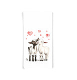 Goat Tea Towels Set of 2  27x27 Cotton Flour Sack Hand Towels, Valentine's Day Birthday Mother's Day Christmas Gift Idea for Goat Lover