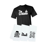 The Grillfather Shirt and Kitchen Towel Gift Set - T-shirt and 3 Towels - Funny Cool Father's Day Gift for Men Who Love to Grill BBQ Cook